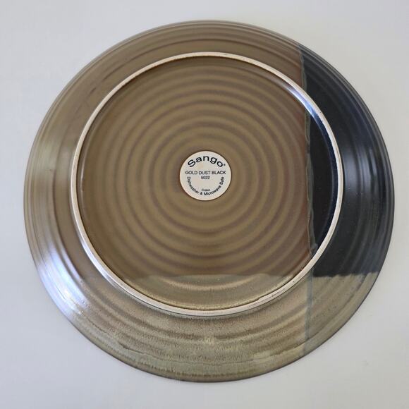 Sango Gold Dust Black Dinner Plate Round Two Tone Stoneware 12.5 in Replacement - Picture 4 of 8